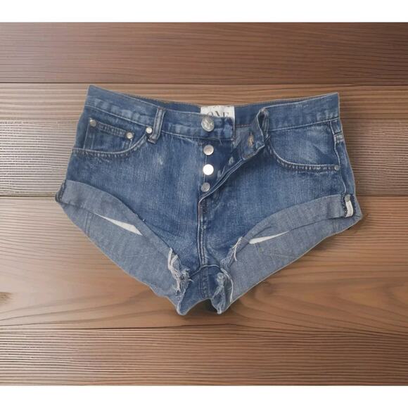 ONE x One Teaspoon Women Bandits Relaxed Long Rise Button Fly Twest Cuff Hem 27